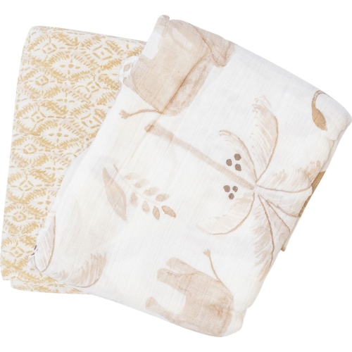 CRANE BABY  2-Piece Swaddle Wraps Set - Safari