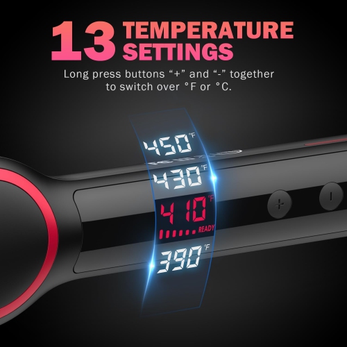 MiroPure Hair Comb Straightening Brush with 13 Temp Settings 30s Fast Heating & Negative Ions