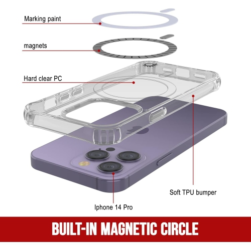 iPhone 14 Pro Magnetic Wireless Charging Case [ClearMag Series] Thin, Protective & Scratch Resistant Acrylic