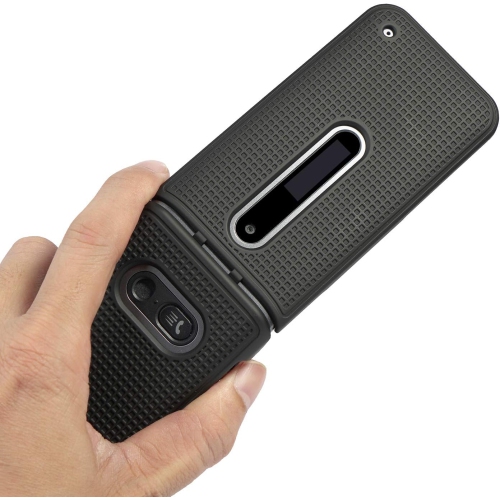 Case for LG Classic Flip, [Black] Protective Snap-On Hard Shell Cover [Grid Texture] for LG Classic Flip