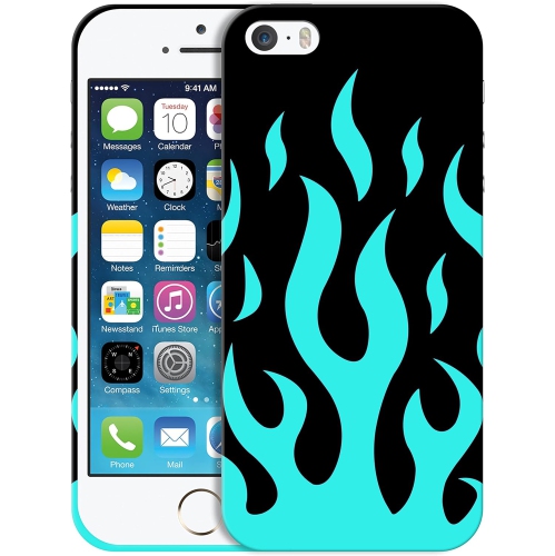 - iPhone 5 Case, iPhone 5s Case, iPhone SE 1st Gen Case - Flame Teal Printed Cute, Slim & Sleek Plastic