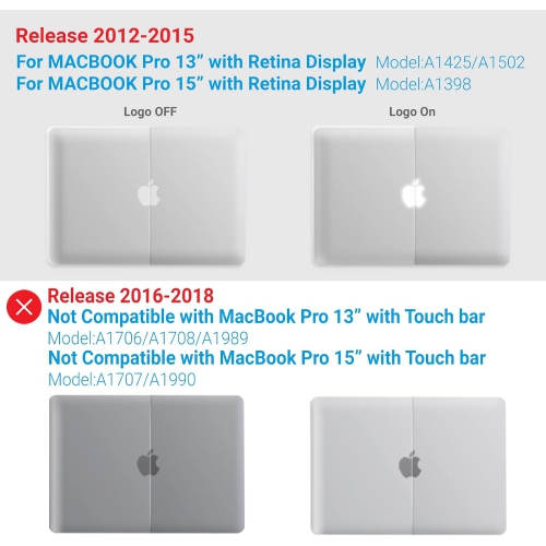 Compatible with MacBook Pro 13 Inch Case 2015 2014 2013 end 2012 A1502 A1425, Hard Shell Case with Keyboard