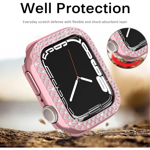 Compatible with Apple Watch Case Series 3 2 1 42mm,Hard PC Bling Crystal Diamonds Anti-Scratch Protector Bumper