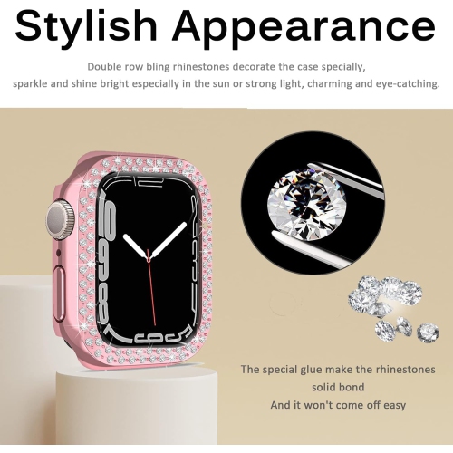 Compatible with Apple Watch Case Series 3 2 1 42mm,Hard PC Bling Crystal Diamonds Anti-Scratch Protector Bumper