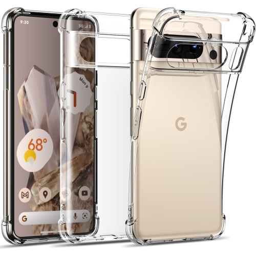 for Google Pixel 8 Pro Case Clear, Ultra [Slim Thin] Flexible Scratch Resistant TPU Gel Rubber Soft Skin