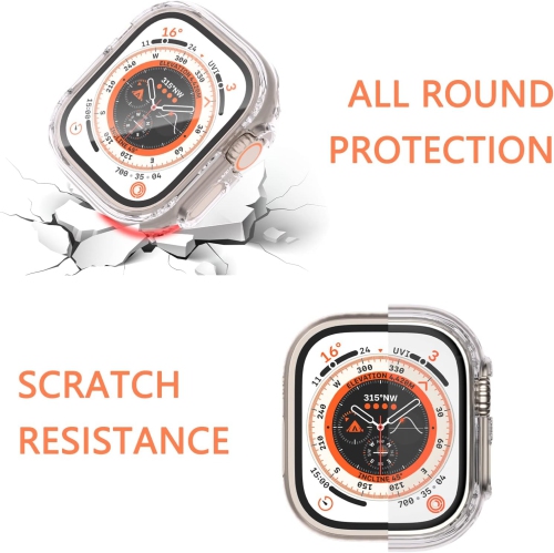 2+2 Pack Case for Apple Watch Ultra Series 8 49mm with 9H Tempered Glass Screen Protector,Hard Ultra-Thin PC Overall