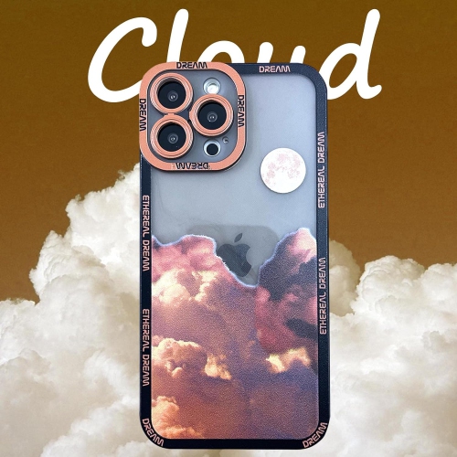 Cloud Cute Case Compatible for iPhone 13 Pro Max Case with Lens Protective Soft TPU Shockproof Full Moon Phone
