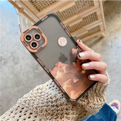 Cloud Cute Case Compatible for iPhone 13 Pro Max Case with Lens Protective Soft TPU Shockproof Full Moon Phone