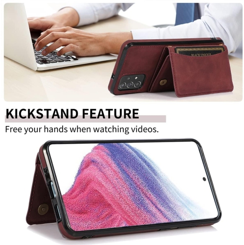 Design for Samsung Galaxy A53 5G Wallet Case with Tempered Glass Screen Protector PU Leather Credit Card Holder Slot