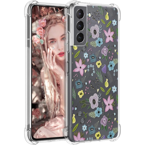 UNKNOWN  Flower Floral Case Compatible With Samsung Galaxy S22 5G for Women Girls With Cute Garden Party Pattern Slim Soft