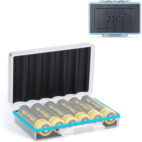Compact 18650 Battery Storage Case Holder Organizer, Hard Plastic Battery Box for 6pcs 18650 Batteries, Water-Resistant