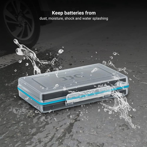 Compact 18650 Battery Storage Case Holder Organizer, Hard Plastic Battery Box for 6pcs 18650 Batteries, Water-Resistant