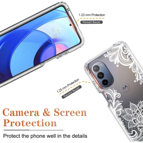 Étui pour Moto G Stylus 5G 2022, XT2215DL avec protecteur d'écran en verre trempé, modèle floral antichoc