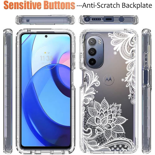 Étui pour Moto G Stylus 5G 2022, XT2215DL avec protecteur d'écran en verre trempé, modèle floral antichoc