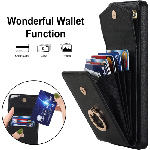 Phone Case for Samsung Galaxy S21 5G 6.2 inch Wallet Cover with Tempered Glass Screen Protector and RFID