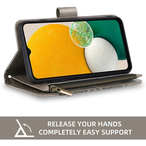 Compatible avec l'étui portefeuille pour Galaxy A13 5G de Samsung et la carte à rabat en cuir fleur avec protecteur d'écran en verre trempé