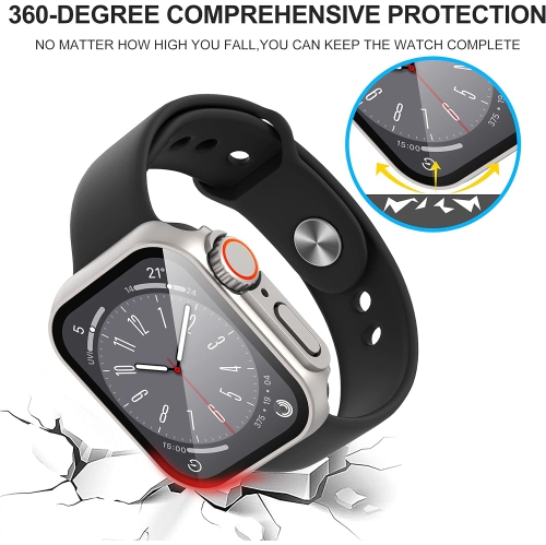 for Apple Watch 40mm Screen Protector Case, Ultra-Thin Tempered Glass Unique Design Full Coverage Case Cover,