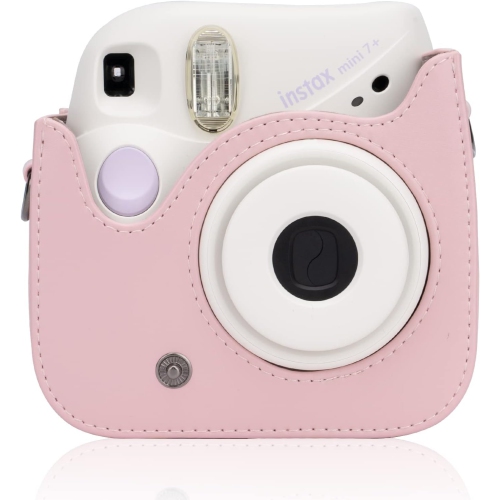 Protective Case for Fujifilm Instax Mini 7+ Instant Camera, Premium Vegan Leather Bag Cover with Removable