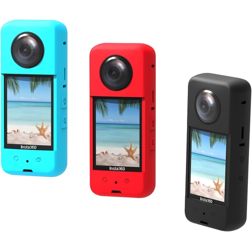 Silicone Case Cover/Lens Cover for Insta360 X3 Panoramic Action Camera Body Protective Cover, X3 Protective Case
