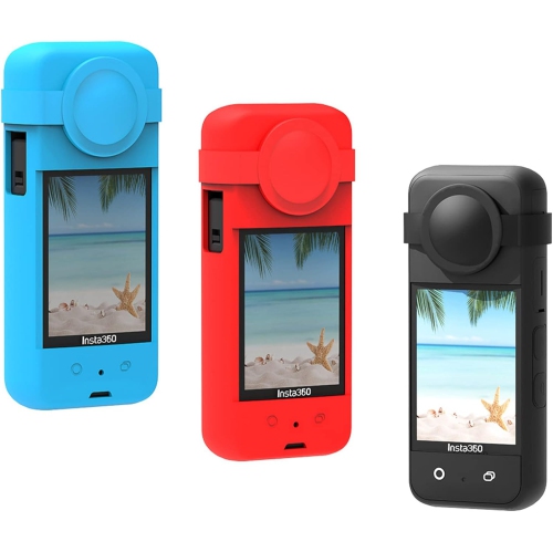 Silicone Case Cover/Lens Cover for Insta360 X3 Panoramic Action Camera Body Protective Cover, X3 Protective Case