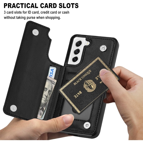 Galaxy S21 FE Case, Samsung S21 FE Wallet Case with Card Holder Kickstand Slim Protective Flip Cover for Samsung