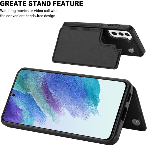 Galaxy S21 FE Case, Samsung S21 FE Wallet Case with Card Holder Kickstand Slim Protective Flip Cover for Samsung