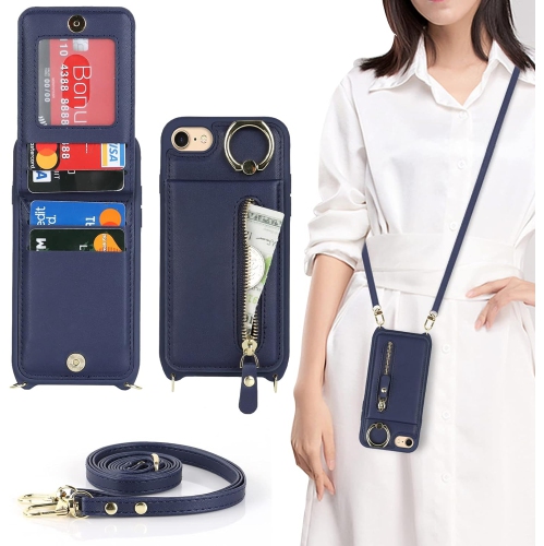 UNKNOWN  Iphone Se 2022/2020 Phone Case With Card Holder, Iphone 7/8 Case Wallet for Women Men With Strap, Crossbody