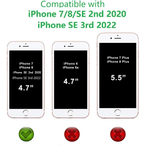 iPhone SE 2022/2020 Phone Case with Card Holder,iPhone 7/8 Case Wallet for Women Men with Strap,Crossbody