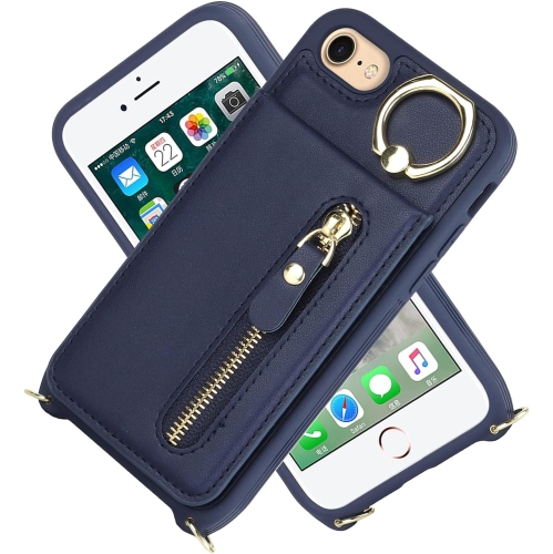 iPhone SE 2022/2020 Phone Case with Card Holder,iPhone 7/8 Case Wallet for Women Men with Strap,Crossbody