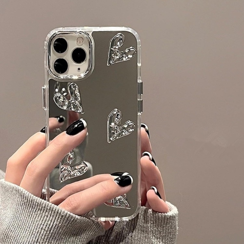 UNKNOWN  Cute 3D Heart Trendy Mirror Phone Case for Iphone 11 Pro Case for Teen Girls Women - 5.8 Inch In Silver