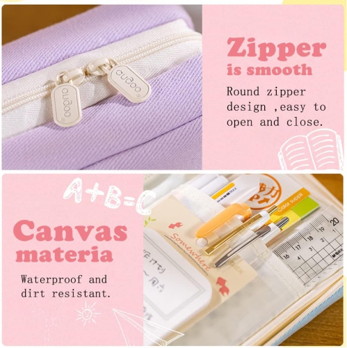 Big Capacity Pencil Case Large Pencil Pouch Passport Bag Zipper Stationery Storage Cosmetic Makeup Bag