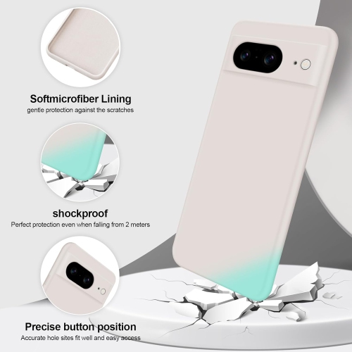 Étui compatible avec le Pixel 8 de Google, étui protecteur intégral en silicone Silky-Soft Touch, antichoc