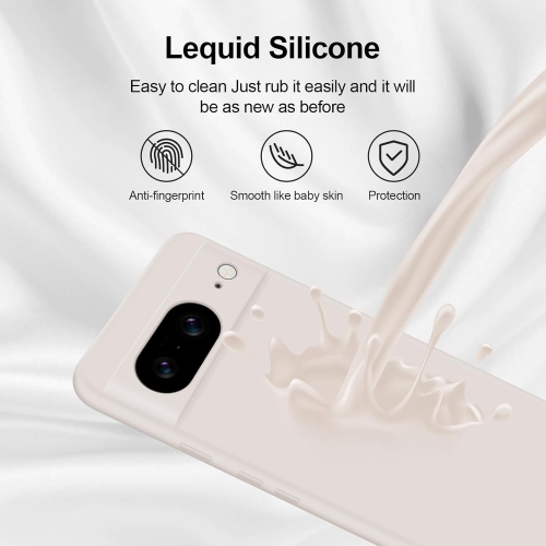 Étui compatible avec le Pixel 8 de Google, étui protecteur intégral en silicone Silky-Soft Touch, antichoc