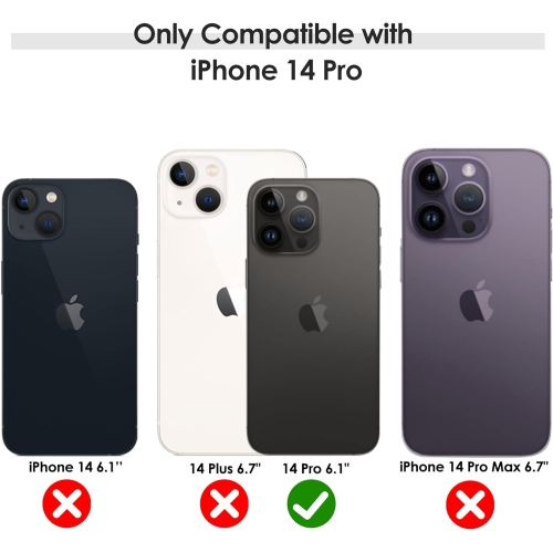 Leather Case for iPhone 14 Pro, Men Women Luxury Slim Business PU Cover Soft Flexible Bumper Rugged Grip