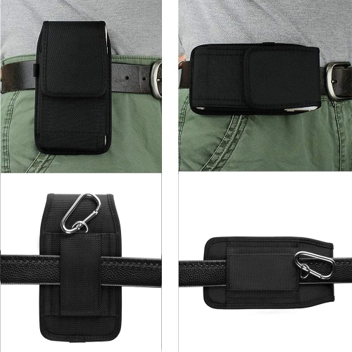 Nylon Cell Phone Holster Pouch Belt Case Holder for Samsung Galaxy S23 Plus S22+ S21 FE S20 FE S10 Plus A53 A52 5G A33