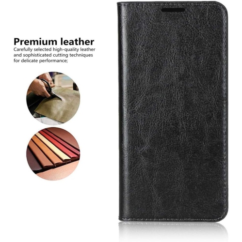 Compatible with Samsung Galaxy Note 9 Case,Genuine Leather Wallet Case [Slim Fit] Folio Book Design