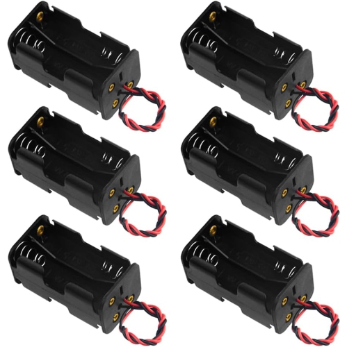 6 PCS 4 x boîtier porte-piles AA 1,5&nbsp;V avec fil rouge noir