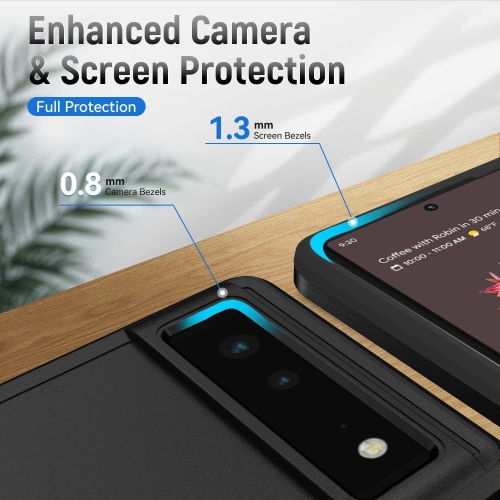 [Defender] Case for Google Pixel 6, Durable Hard [Shockproof] Heavy Duty Bumper Cover