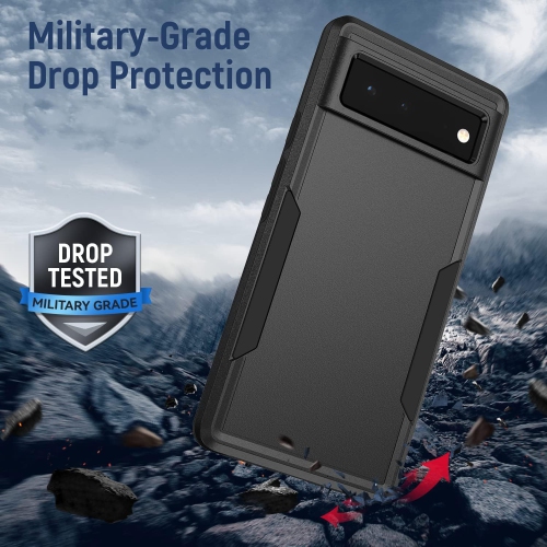 [Defender] Case for Google Pixel 6, Durable Hard [Shockproof] Heavy Duty Bumper Cover