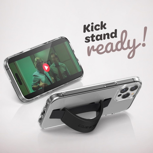 Bando Designed for iPhone 15 Pro Case with Strap, Transparent Phone Cover with Finger Loop