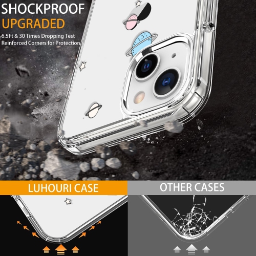 for iPhone 15 Plus Case with Screen Protector - Crystal Clear Cover with Fashionable Designs for Women