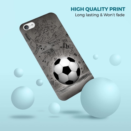 iPod Touch 7 Case - Soccer Ball with Black Art Wall Deisgn Printed Hard Shell Sanp On Protective Designer Back Case