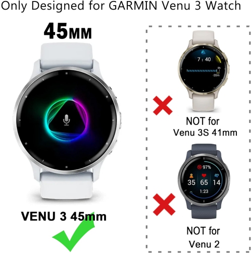 6 Pack Watch Screen Protector for Garmin Venu3 45mm, Soft TPU Case Full Protective Cover Flexible Bumper for Garmin