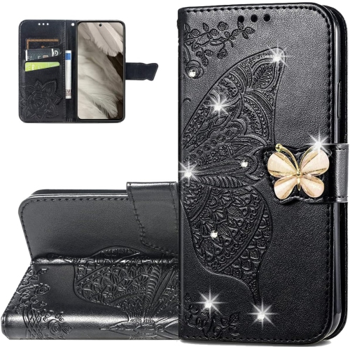 Image 1 de 3.. Étui-portefeuille pour Google Pixel 8,3D papillon/béquille en cuir pu avec fermoir magnétique