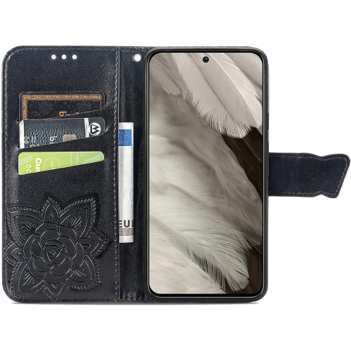 Wallet Phone Case for Google Pixel 8,3D Butterfly Pattern PU Leather Flip Kickstand Case with Magnetic Clasp