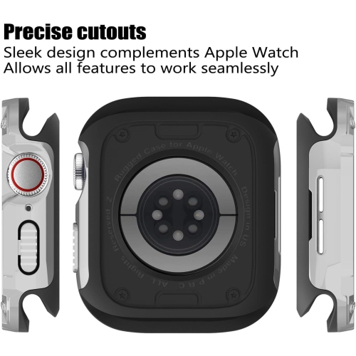 2 in 1 Rugged Case Compatible with Apple Watch Series 9 8 SE2 7 6 SE 5 4 41mm / 40mm Hard PC Cover with Soft