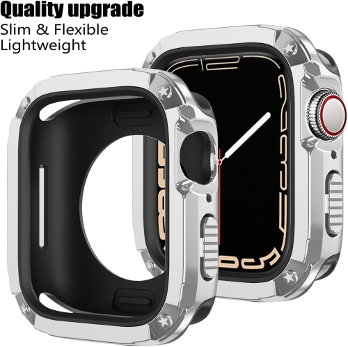 2 in 1 Rugged Case Compatible with Apple Watch Series 9 8 SE2 7 6 SE 5 4 41mm / 40mm Hard PC Cover with Soft