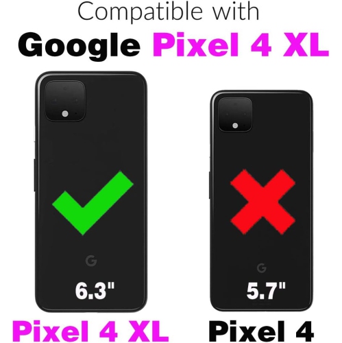 Étui portefeuille pour Pixel 4 XL de Google avec protecteur d'écran en verre trempé et rabat en cuir marbré