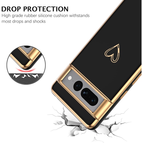 Étui pour Pixel 7 Pro de Google, étui pour téléphone Pixel 7 Pro, étui Love Heart Cute; pare-chocs mince en TPUR anti-rayures