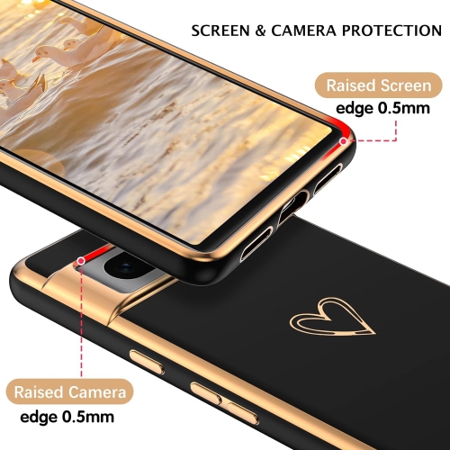 Étui pour Pixel 7 Pro de Google, étui pour téléphone Pixel 7 Pro, étui Love Heart Cute; pare-chocs mince en TPUR anti-rayures